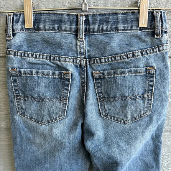 Childrens Place Boys Size 7 Adjustable Waist Boot Cut Denim Blue Jeans Snap - Picture 3 of 8
